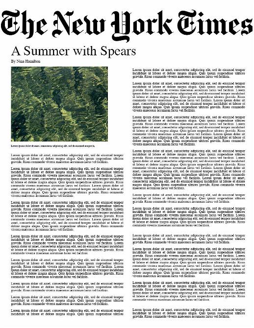New York Times: A Summer with Spears