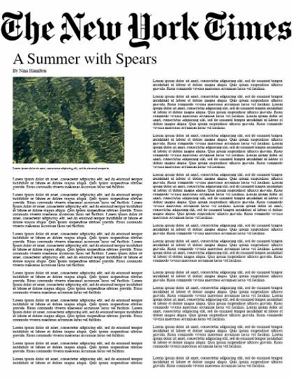 New York Times: A Summer with Spears