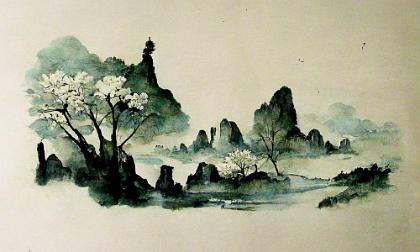 White Trees on Mountain Top